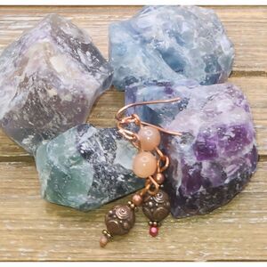 Sunstone and Copper Drop and Dangle Earrings